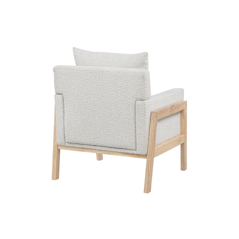 Best Quality Furniture Boucle Fabric Accent Lounge Chair in Cream