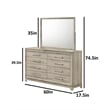 Best Quality Furniture Grey-Beige Wood 8 Drawer Dresser with Mirror