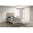 Best Quality Furniture Weathered Grey-Beige Wood Panel Bed in King