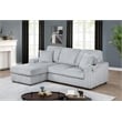 Best Quality Furniture Light Gray Corduroy Fabric Reversible Sectional with USB