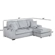 Best Quality Furniture Light Gray Corduroy Fabric Reversible Sectional with USB