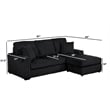 Best Quality Furniture Black Corduroy Fabric Reversible Sectional with USB