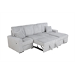 Best Quality Furniture Light Gray Corduroy Fabric 3pc Sectional with Pullout Bed