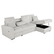 Best Quality Furniture Beige Corduroy Fabric 3pc Sectional with Pullout Bed