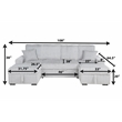 Best Quality Furniture Light Gray Corduroy Fabric 4pc Sectional with Pullout Bed