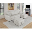 Best Quality Furniture Beige Corduroy Fabric 4pc Sectional with Pullout Bed