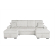 Best Quality Furniture Beige Corduroy Fabric 4pc Sectional with Pullout Bed