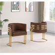 Best Quality Furniture Brown Mocha Faux Leather Leathaire Single Accent Chair