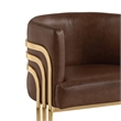 Best Quality Furniture Brown Mocha Faux Leather Leathaire Single Accent Chair