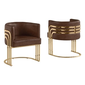 Best Quality Furniture Brown Mocha Faux Leather Leathaire Single Accent Chair