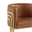 Best Quality Furniture Brown Toffee Faux Leather Leathaire Single Accent Chair