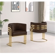Best Quality Furniture Brown Espresso Faux Leather Leathaire Single Accent Chair
