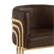 Best Quality Furniture Brown Espresso Faux Leather Leathaire Single Accent Chair