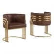 Best Quality Furniture Brown Mocha Faux Leather Leathaire Double Side Chairs