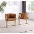 Best Quality Furniture Brown Toffee Faux Leather Leathaire Double Side Chairs