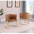 Best Quality Furniture Brown Toffee Faux Leather Leathaire Double Side Chairs