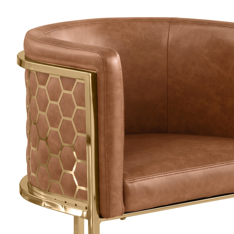 Best Quality Furniture Brown Toffee Faux Leather Leathaire Double Side Chairs