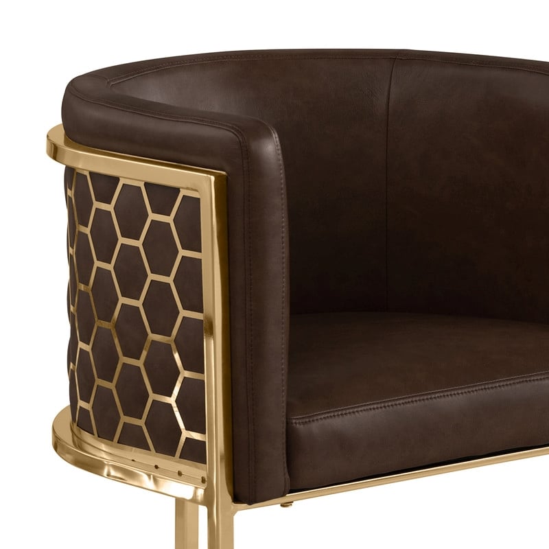 Best Quality Furniture Brown Espresso Faux Leather Leathaire Double Side Chairs