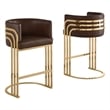 Best Quality Furniture Brown Espresso Faux Leather Leathaire Counter Stools