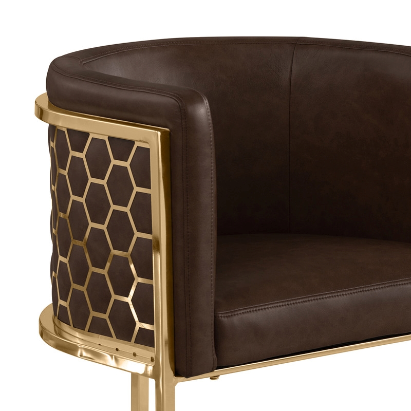 Best Quality Furniture Brown Espresso Faux Leather Leathaire Counter Stools