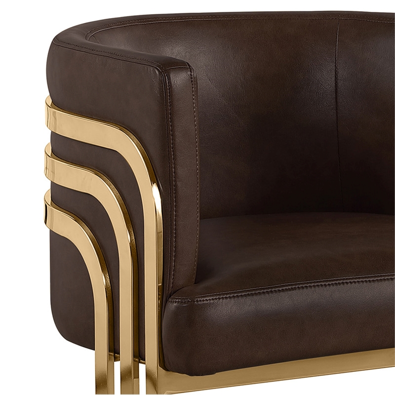 Best Quality Furniture Brown Espresso Faux Leather Leathaire Bar Stools