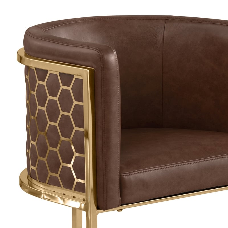 Best Quality Furniture Brown Mocha Faux Leather Leathaire Bar Stool