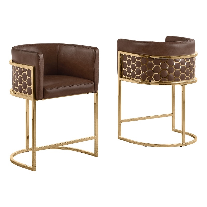 Best Quality Furniture Brown Mocha Faux Leather Leathaire Bar Stool