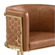 Best Quality Furniture Brown Toffee Faux Leather Leathaire Bar Stool
