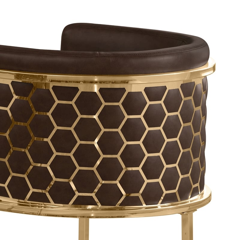 Best Quality Furniture Brown Espresso Faux Leather Leathaire Bar Stool