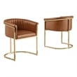Best Quality Furniture Faux Leather Leathaire Dining Chairs in Toffee Brown