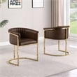 Best Quality Furniture Faux Leather Leathaire Dining Chairs in Espresso Brown