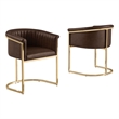 Best Quality Furniture Faux Leather Leathaire Dining Chairs in Espresso Brown