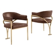Best Quality Furniture Faux Leather Leathaire Dining Chairs in Mocha Brown