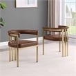 Best Quality Furniture Faux Leather Leathaire Dining Chairs in Mocha Brown
