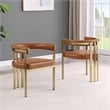Best Quality Furniture Faux Leather Leathaire Dining Chairs in Toffee Brown