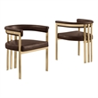 Best Quality Furniture Faux Leather Leathaire Dining Chairs in Espresso Brown
