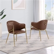 Best Quality Furniture Faux Leather Leathaire Dining Chairs in Mocha Brown