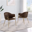 Best Quality Furniture Faux Leather Leathaire Dining Chairs in Espresso Brown