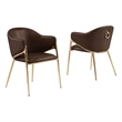 Best Quality Furniture Faux Leather Leathaire Dining Chairs in Espresso Brown