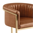 Best Quality Furniture Faux Leather Leathaire Counter Stools in Toffee Brown