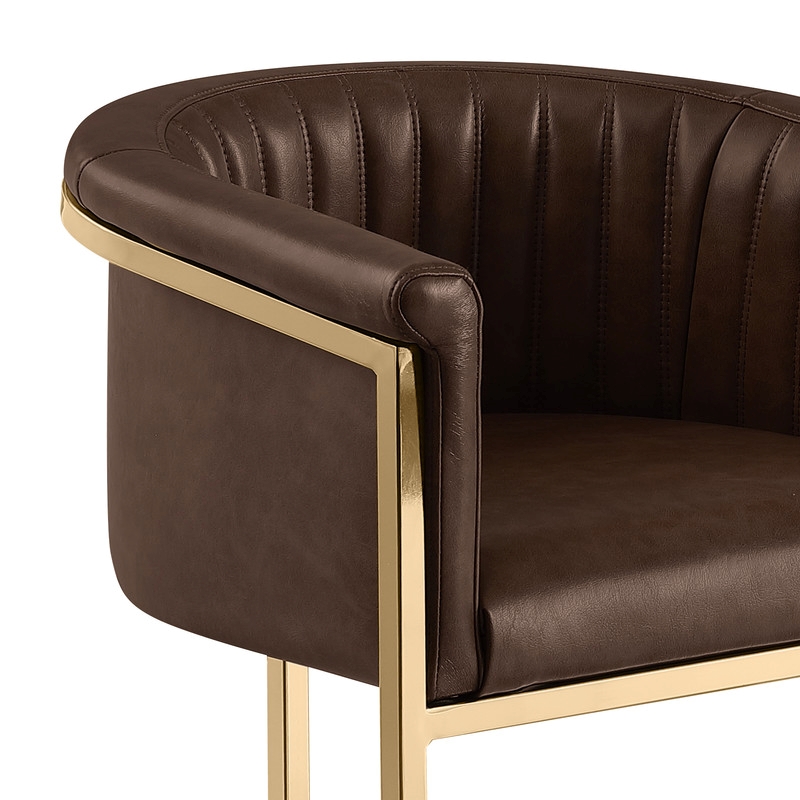 Best Quality Furniture Faux Leather Leathaire Counter Stools in Espresso Brown