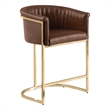 Best Quality Furniture Faux Leather Leathaire Bar Stools in Mocha Brown