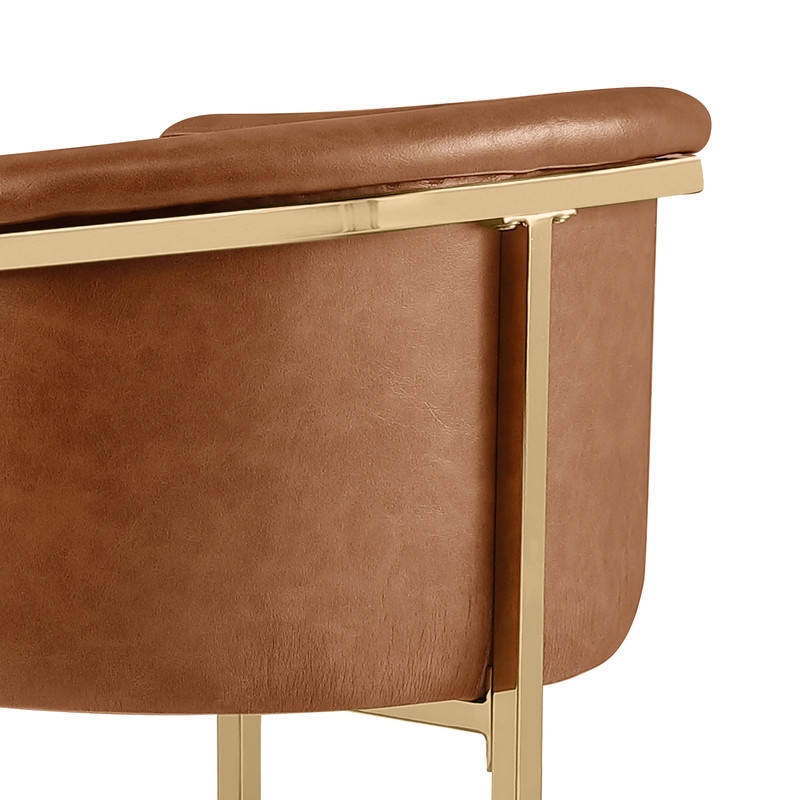 Best Quality Furniture Faux Leather Leathaire Bar Stools in Toffee Brown