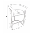 Best Quality Furniture Faux Leather Leathaire Bar Stools in Toffee Brown