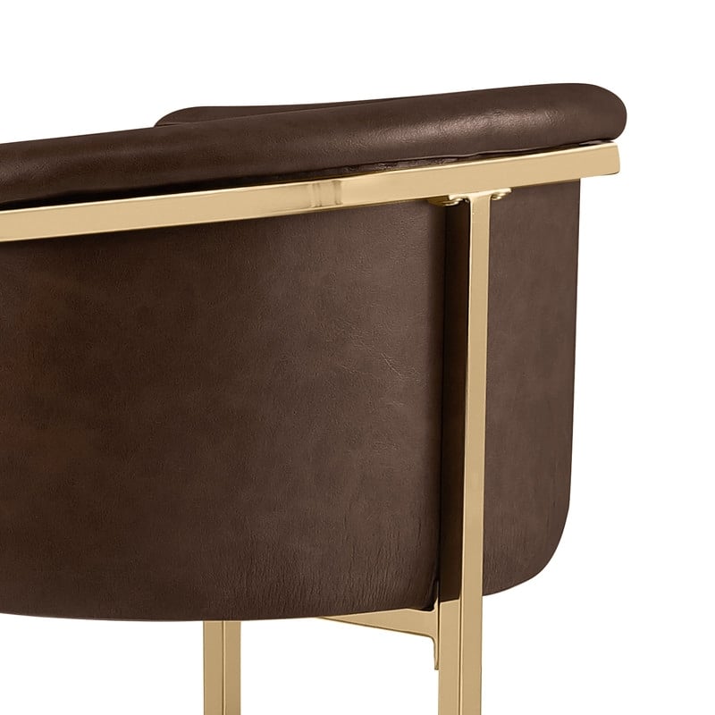 Best Quality Furniture Faux Leather Leathaire Bar Stools in Espresso Brown
