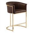 Best Quality Furniture Faux Leather Leathaire Bar Stools in Espresso Brown