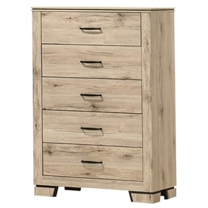 Best Quality Furniture Rustic Light Brown Oak Wood Vertical Dresser