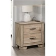 Best Quality Furniture Rustic Light Brown Oak Wood Nightstand with USB Charging