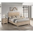 Best Quality Furniture Rustic Light Brown Oak Wood Bedroom Set with LED Lighting