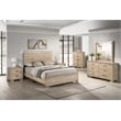Best Quality Furniture Rustic Light Brown Oak Wood Bedroom Set with LED Lighting